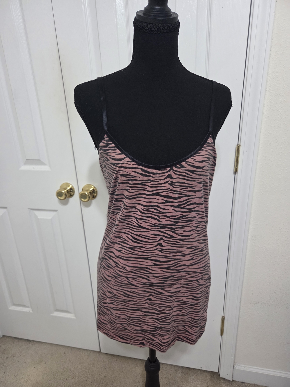 Pink and Black Zebra Print Tank Top